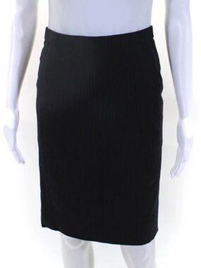 Akris Punto Pinstripe Black Pencil Skirt Size 6
